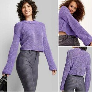 Wild Fable Women's Crewneck Boxy Pullover Knit Sweater Drop Shoulder Long Sleeve